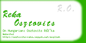 reka osztovits business card